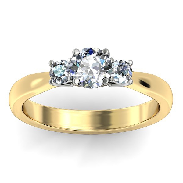 AHBREWER 2 Round Brilliant Diamond Ring in 18kt Yellow Gold AU